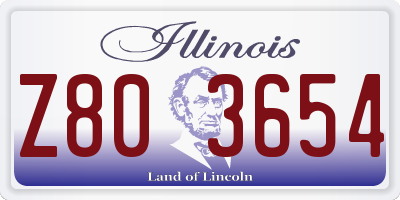 IL license plate Z803654