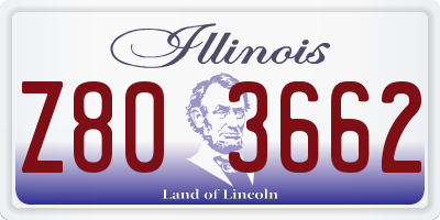 IL license plate Z803662