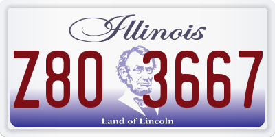 IL license plate Z803667