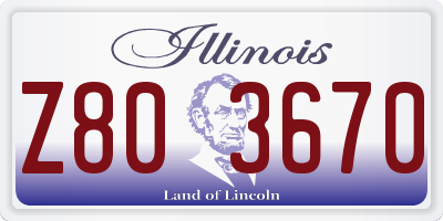 IL license plate Z803670