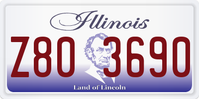 IL license plate Z803690