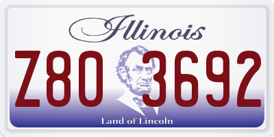 IL license plate Z803692