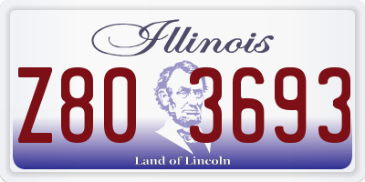 IL license plate Z803693