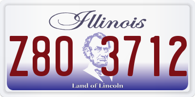 IL license plate Z803712