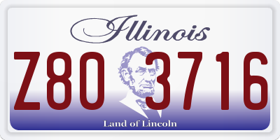 IL license plate Z803716