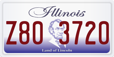 IL license plate Z803720