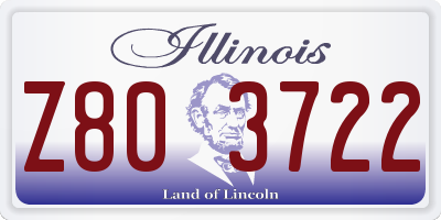 IL license plate Z803722