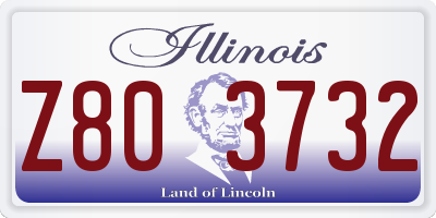 IL license plate Z803732
