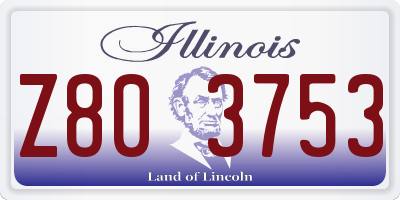 IL license plate Z803753