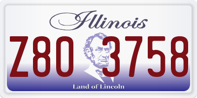 IL license plate Z803758