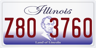 IL license plate Z803760