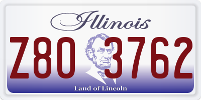 IL license plate Z803762