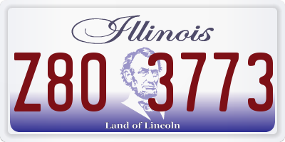 IL license plate Z803773