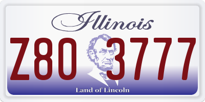 IL license plate Z803777