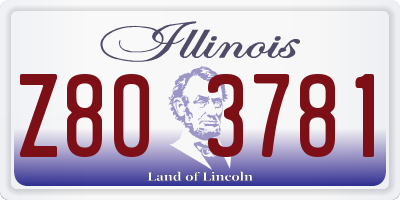 IL license plate Z803781