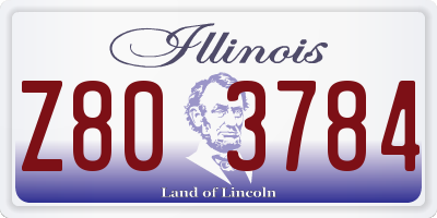 IL license plate Z803784