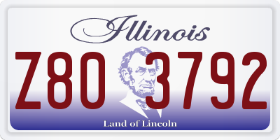 IL license plate Z803792