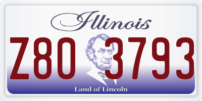 IL license plate Z803793