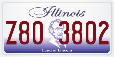 IL license plate Z803802