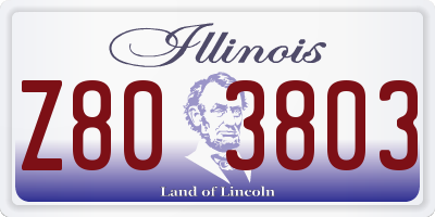 IL license plate Z803803