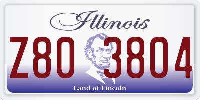 IL license plate Z803804