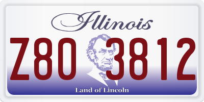 IL license plate Z803812