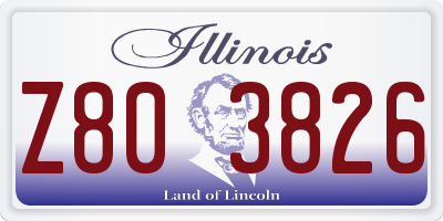 IL license plate Z803826
