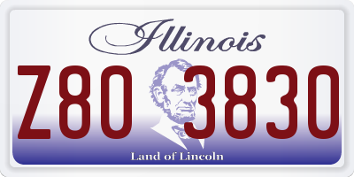 IL license plate Z803830