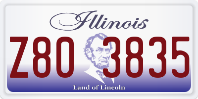 IL license plate Z803835