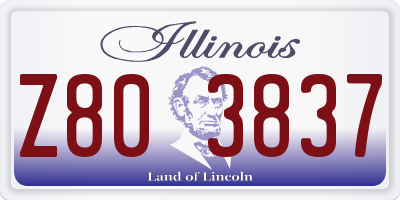 IL license plate Z803837