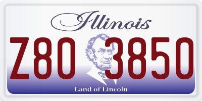 IL license plate Z803850