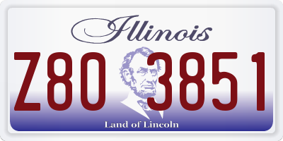 IL license plate Z803851