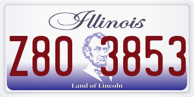 IL license plate Z803853
