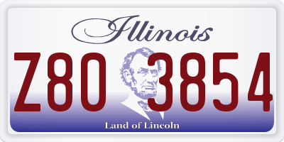 IL license plate Z803854