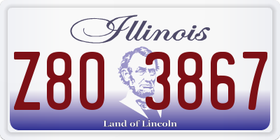 IL license plate Z803867