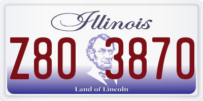 IL license plate Z803870