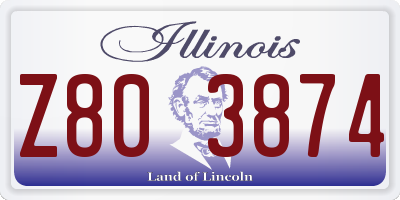 IL license plate Z803874