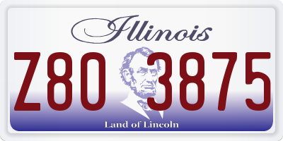 IL license plate Z803875