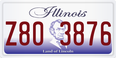 IL license plate Z803876