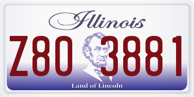 IL license plate Z803881