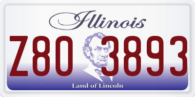 IL license plate Z803893