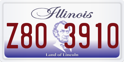 IL license plate Z803910