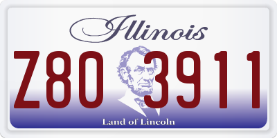 IL license plate Z803911