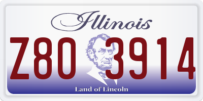 IL license plate Z803914