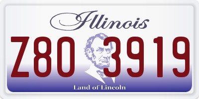 IL license plate Z803919