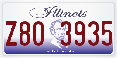 IL license plate Z803935