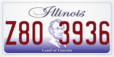 IL license plate Z803936