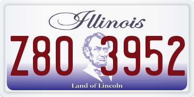 IL license plate Z803952