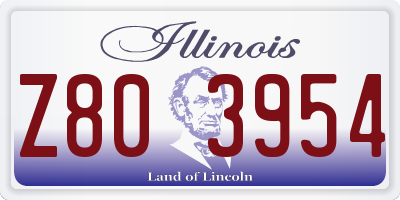 IL license plate Z803954