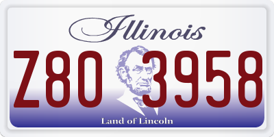 IL license plate Z803958